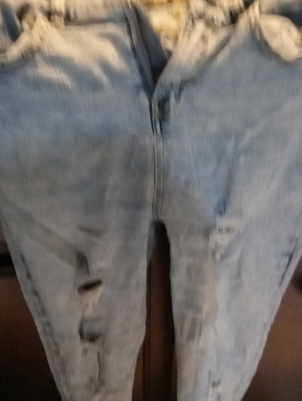 Light Blue Distressed Boyfriend Jeans for Women